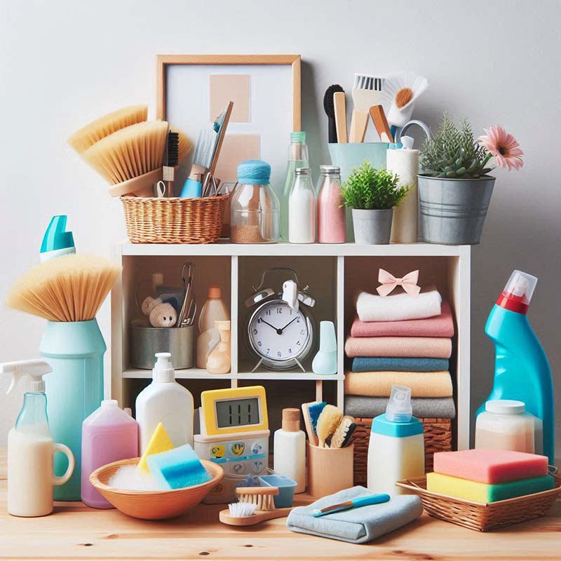 cleaning materials organizer